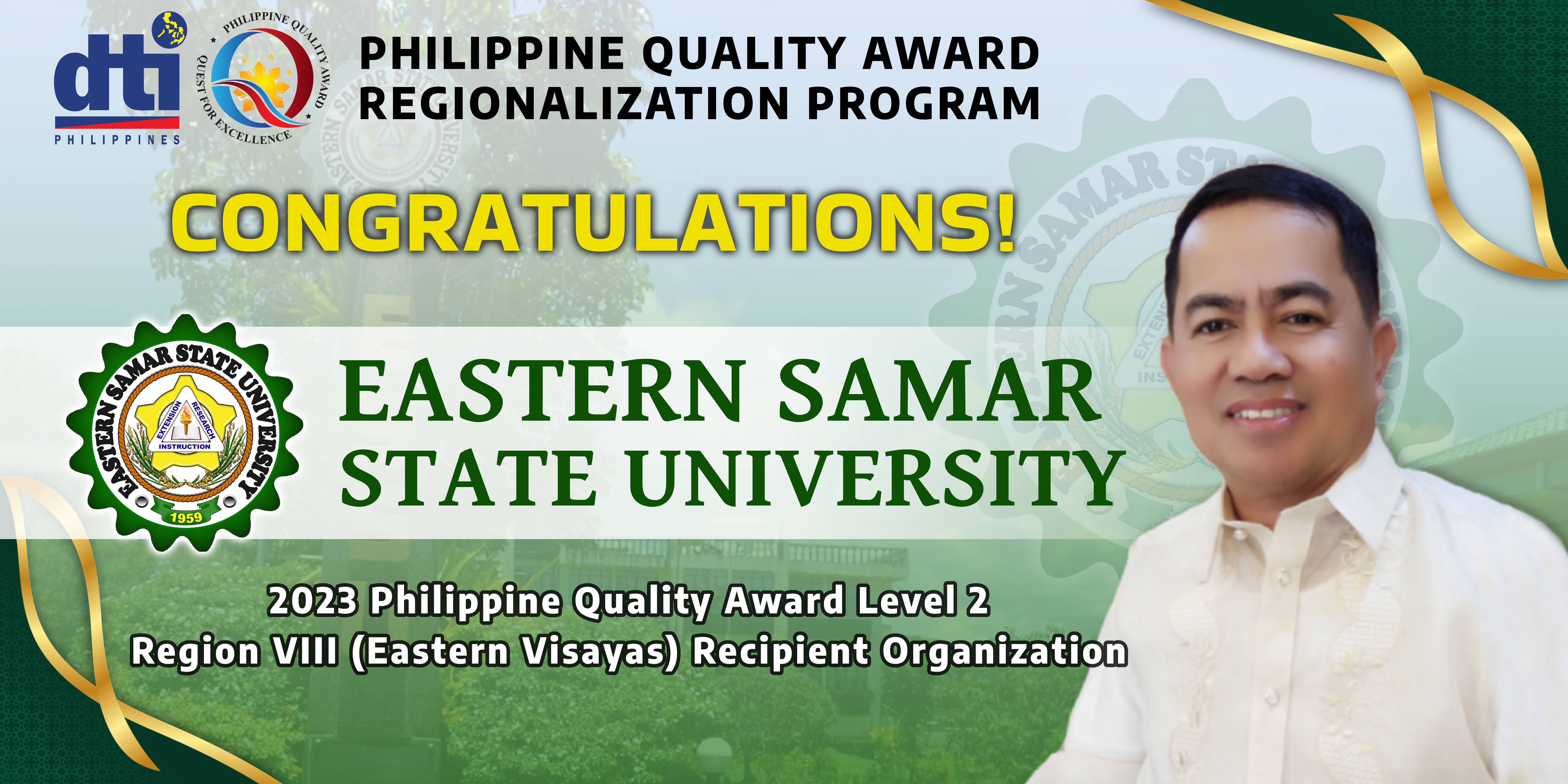 ESSU Receives Level 2 Recognition in the 2023 Philippine Quality Award (PQA) Regionalization Program 